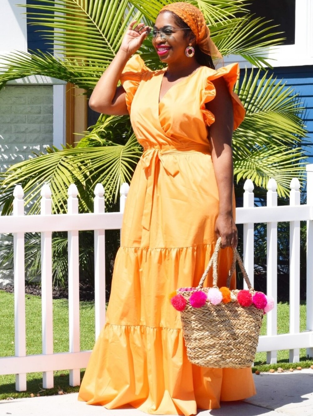 Fashion to Figure 'Alani' Ruffle-Sleeve Poplin Maxi Dress